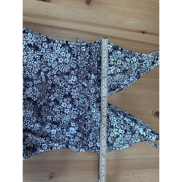 J Crew Floral One Piece Swim Suit Women 4 Blue Ruffle Beach Travel Resort Trip - Picture 5 of 10